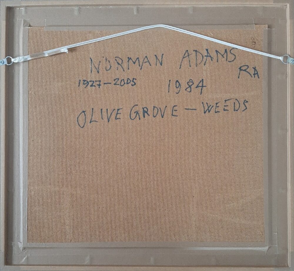 Norman Adams RA - Olive grove-weeds near St Remy - Back